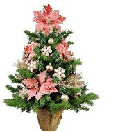 LAALU Ozdobený stromček POMPÉZNA VLOČKA 60 cm   s 25 ks ozdôb a dekorácií s LED OSVETLENÍM - Vianočný stromček