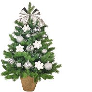 Ozdobený stromeček NĚŽNÁ BÍLÁ 60 cm s LED OSVĚTELNÍM s 33 ks ozdob a dekorací - Vánoční stromek