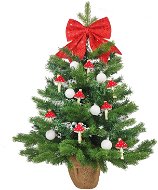 LAALU Ozdobený stromeček VESELÁ MUCHOMŮRKA 60 cm s LED OSVĚTLENÍM s 30 ks ozdob a dekorací - Vánoční stromek