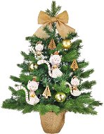 Ozdobený stromeček KOČIČKA 60 cm s LED OSVĚTELNÍM s 20 ks ozdob a dekorací - Vánoční stromek