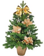LAALU Ozdobený stromček ZAMATOVÝ BOZK 60 cm  s 11 ks ozdôb a dekorácií s LED OSVETLENÍM - Vianočný stromček