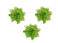 LAALU Súprava 3 ks dekorácii: Kvet bez klipu zelená 10 cm - Vianočná dekorácia