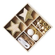 Sada 23 ks: Kreativní sada dřevěná s hvězdičkami - Vánoční dekorace