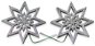 LAALU – Súprava 2 ks dekorácií Hviezdička na drôtiku strieborná 8 cm - Vianočné ozdoby