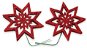 LAALU – Súprava 2 ks dekorácií Hviezdička na drôtiku červená 8 cm - Vianočné ozdoby