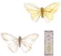Sada 6 ks dekorací: Motýli bílo-žlutý mix 10 cm - Dekorace