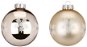 LAAL Súprava 12 ks ozdôb: Ozdoby krémové-champagne s vločkou 8 cm - Vianočné ozdoby