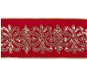 Stuha luxusní sametová červená s dekorem 10 cm x 4,5 m - Ribbon