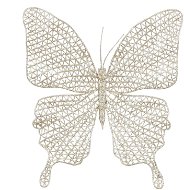 Motýl na klipu champagne 20 x 19,5 cm - Dekorace