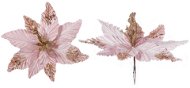 LAALU Kvetina s klipom champagne-ružová a flitrami 30 cm - Vianočná dekorácia