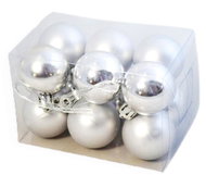 LAALU Christmas ornaments - balls, silver, diameter 3 cm, 12 pcs - Christmas Ornaments