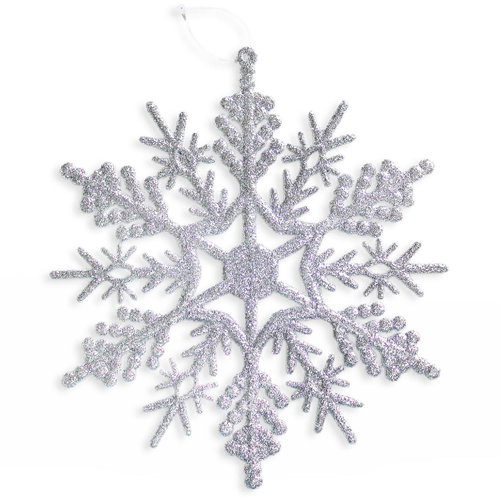 LAALU Christmas ornaments - snowflake with glitter, 17,5 cm - Christmas Ornaments - Main image