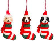 LAALU Christmas ornaments - dogs in sandy sock, 13 cm, 3 pcs - Christmas Ornaments