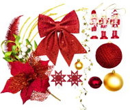 LAALU Christmas ornaments - set RED BALL, for trees up to 100 cm - Christmas Ornaments