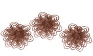 LAALU Set of 3 decorations: flower on clip brown C 12 cm - Christmas Ornaments