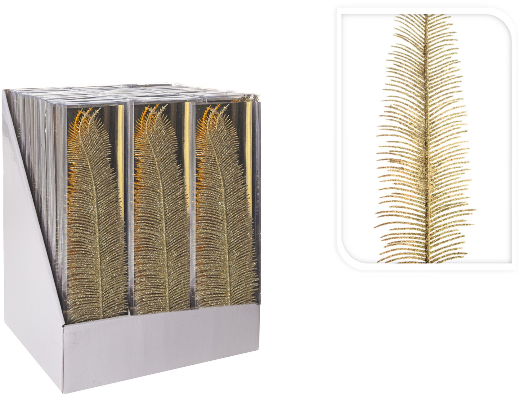 LAALU dekorációs készlet: champagne csillogó tollak 3,2 x 7,5 cm, 3 db