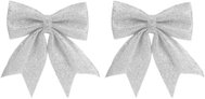 LAALU Silver bow tie with glitters, 20 × 24 cm, 2 pcs - Christmas Ornaments