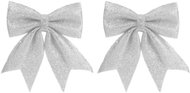 LAALU Silver bow tie with glitters, 23 × 29 cm, 2 pcs - Christmas Ornaments