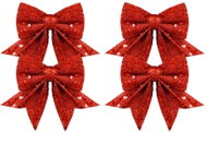 LAALU Red bow tie, 12 × 13 cm, 4 pcs - Christmas Ornaments