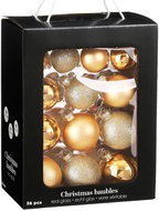 LAALU Christmas ornaments - balls, gold, glass, mix 5-7 cm, 26 pcs - Christmas Ornaments