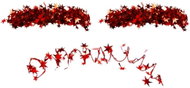 LAALU Christmas decoration - red spiral chain with stars, 2 m, 3 pcs - Christmas Decoration