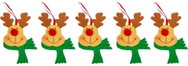 LAALU Christmas ornaments - reindeer with scarf, 10 cm, 5 pcs - Christmas Ornaments