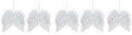 LAALU Christmas ornaments - feather angel wings, white, 8 × 8 cm, 5 pcs - Christmas Ornaments
