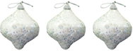 LAALU Christmas ornaments, white with glitters, 6 cm, 3 pcs - Christmas Ornaments