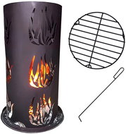 Lex Decorative fire barrel with grate, poker , 80 cm - Grill