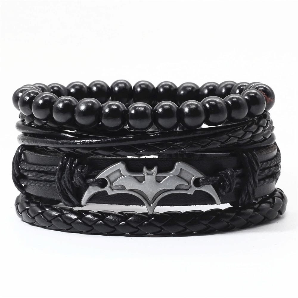 Predator Q1 Batman bőr karkötő - 4 darabos készlet - Q07