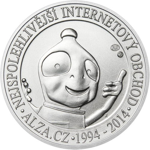 ALZA commemorative silver coin 20 years Alza.cz 1/2 Oz, weight 16g - Silver commemorative coin - Main image