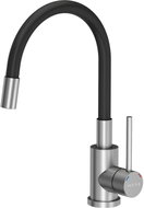 MUSA Maggie Sink/Basin Tap, Standing with Black Flexible Spout, Satin 831010 - Tap
