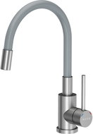 MUSA Maggie Sink/Basin Mixer Tap, Freestanding with Grey Flexible Spout, Satin 831012 - Tap