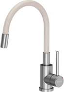 MUSA Maggie Sink/Washbasin Tap, Standing with Beige Flexible Spout, Satin 831013 - Tap