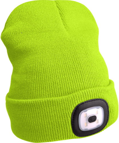 EXTOL LIGHT 4x45lm headlamp, USB charging, fluorescent yellow, 43194 - Winter Hat - Main image