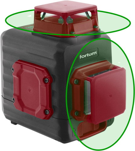 FORTUM green 2D line laser, cross self-levelling, 4780214 - Cross Line Laser Level - Main image
