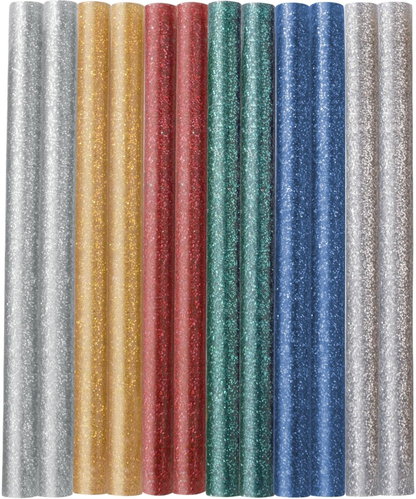 EXTOL CRAFT fusible sticks, mix of colours with glitter, diameter 7,2x100mm, 9910 - Glue Gun Refill - Main image