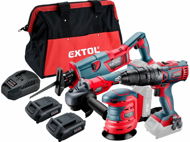 EXTOL PREMIUM sada aku nářadí SHARE20V v tašce, 7ks - vrtačka, úhlová bruska, ocaska, excentrická br - Cordless Tool Set