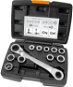 EXTOL PREMIUM Klíč ráčnový tvarovaný a vložky, sada 11ks, 8-19mm, 8816343 - Box-End Wrench Set