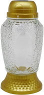 Madonna Solar cemetery lamp transparent glass gold 21cm - LED Candle