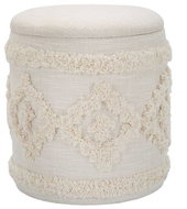 Mauro Ferretti Stool with storage, round, diameter 35 cm, beige - Ottoman