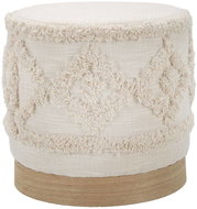 Mauro Ferretti Round sofa DAMASCO, diameter 40 cm, beige - Ottoman