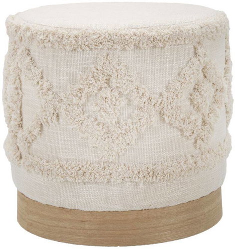 Mauro Ferretti Round sofa DAMASCO, diameter 40 cm, beige - Ottoman - Main image