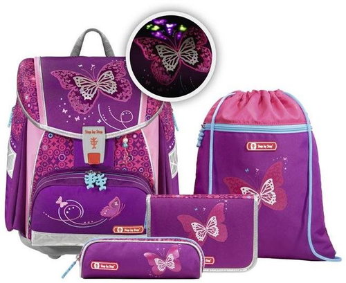 4-Piece Step by Step Flash Glitter Butterfly, AGR - School Set - Main image