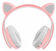 Malatec 16865 Bezdrátová sluchátka Cat s tlapkou růžová - Bezdrátová sluchátka