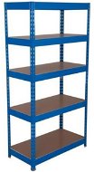 MANUTAN Basic, 176 × 120 × 30 cm, 175 kg/polica, 5 drevotrieskových políc, modrý - Regál