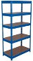 MANUTAN Basic, 176 × 120 × 30 cm, 175 kg/polica, 5 drevotrieskových políc, modrý - Regál
