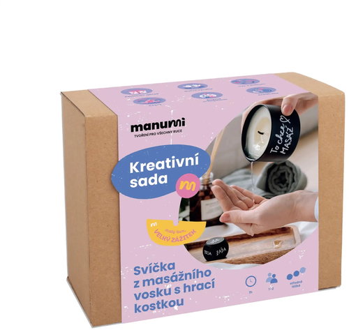 Manumi Creative set for making a candle from massage wax with dice - Candle Making Kit - Main image