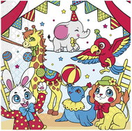 Mank Paper Napkins 600 pcs, 1/4 fold, Circus - Paper Napkins