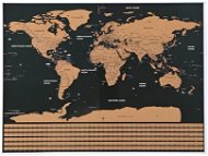 ISO Velká stírací mapa světa s vlajkami Deluxe 82 × 59 cm s příslušenstvím černá - Map